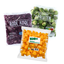 Spruiten, pompoenblokjes of rode kool